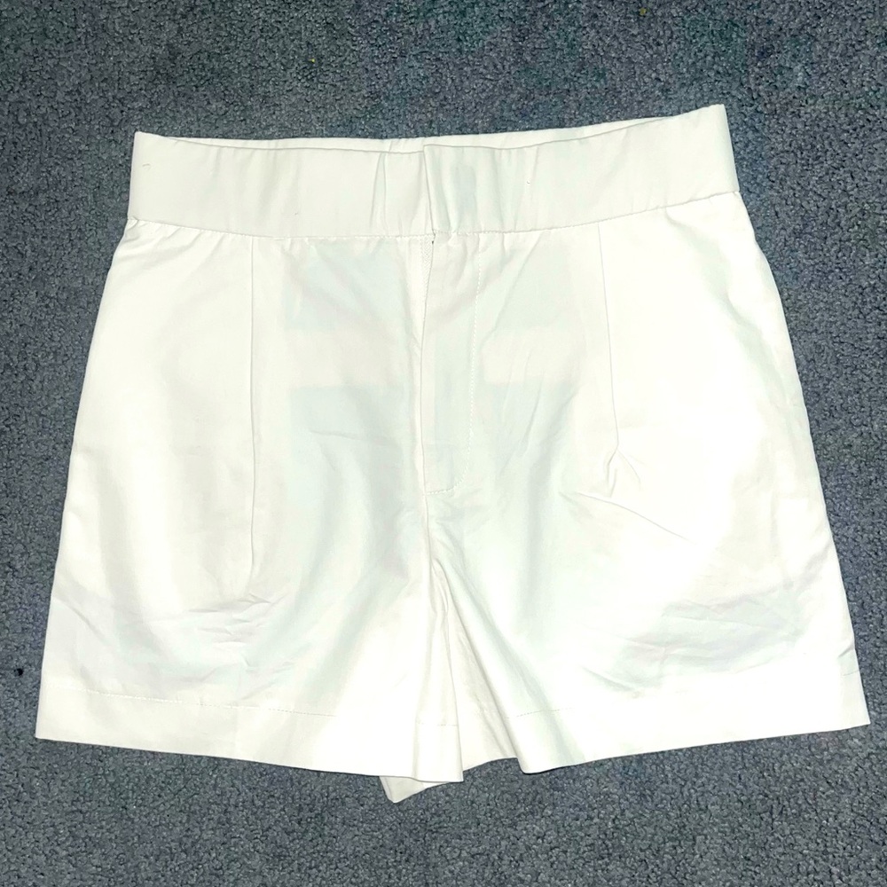 White High Waisted Shorts